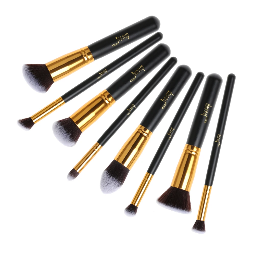 Jessup 8 шт. макияж кисти набор синтетических волос brochas maquillaje Кабуки основа контур