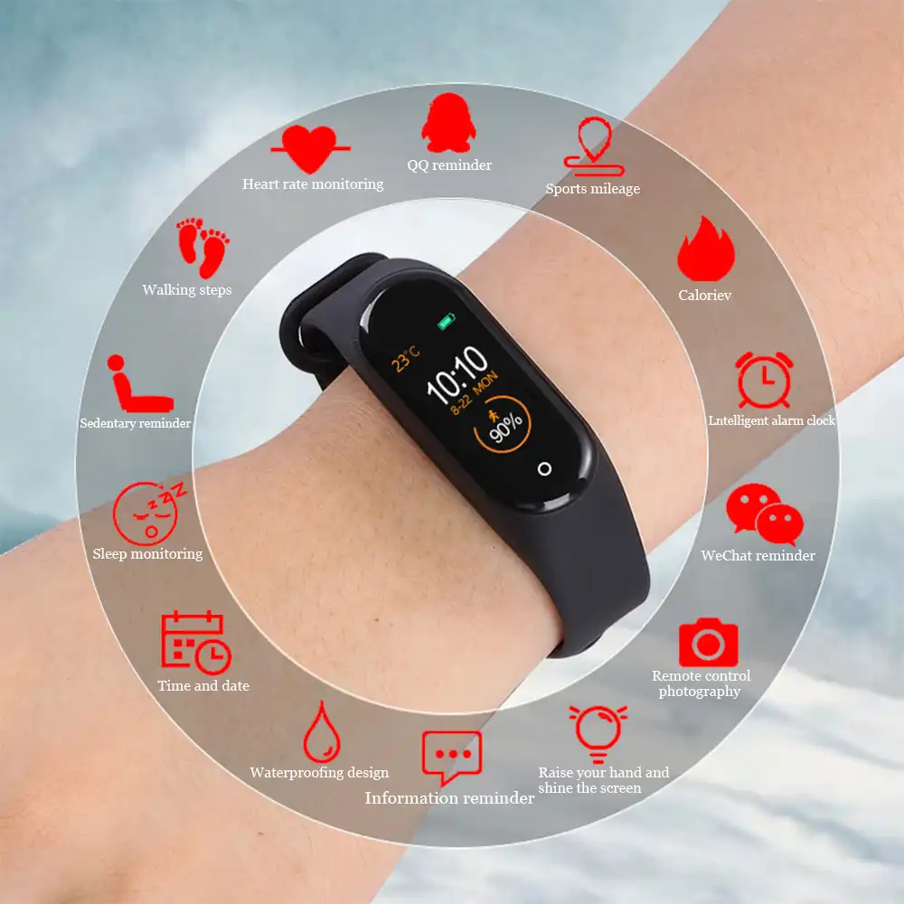 Smart Band M4 Waterproof Fitness Tracker Smart Bracelet Heart Rate Monitor Fitness Bracelet Smartband Smart Wristbands Aliexpress