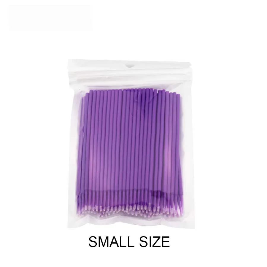 100pcs Purple 100 шт Макияж щеточки Одноразовые микро-Аппликаторы кисти для наращивания ресниц принадлежности аксессуары для ресниц - Цвет: 100pcs Purple