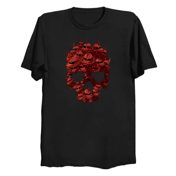 Printed Men T Shirt Cotton tshirt 044 - Mech-mento Mori (Red Edition) O-Neck Short-Sleeve Women T-Shirt | Мужская одежда