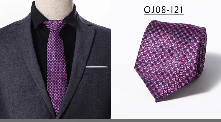 YISHLINE Модные мужские s 8 см галстуки Классический галстук синий для мужчин полосы Пейсли красный Жених Галстук Свадебная вечеринка аксессуары OEM - Цвет: OJ08-121