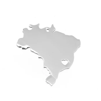 

Brazilian Map Necklace Mirror Polish Pendant Stainless Steel Creative Birthday Gift for Friend/Family Wholesale 100pcs
