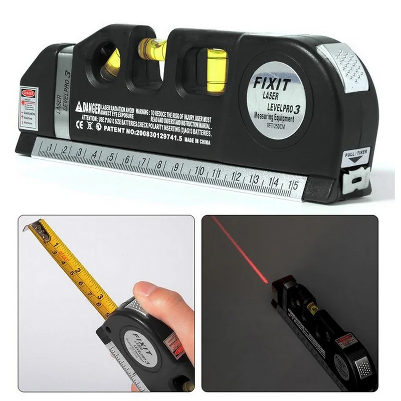 

Accurate Multipurpose Laser Level Cross Projects Horizontal Vertical Laser Light Beam Level Laser with Measure Tape