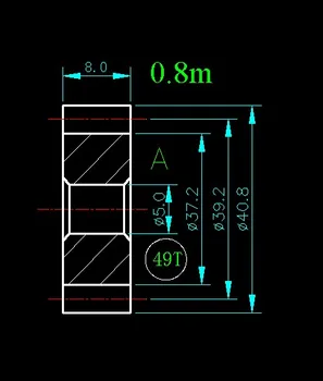 

0.8m 49T/Hole 5mm 6mm 8mm 10mm/width 8mm/For Meat Grinder Parts etc.