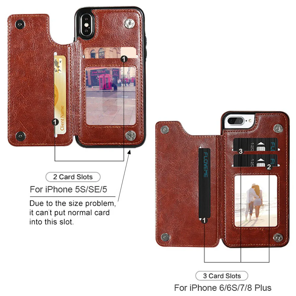 KISSCASE محفظة خزائن هاتف آيفون 6 S 6 7 8 زائد XS ماكس قذيفة الرجعية جلد الوجه الهاتف حقيبة لهاتف أي فون 5 S 5 SE X 10 XR غطاء كابا