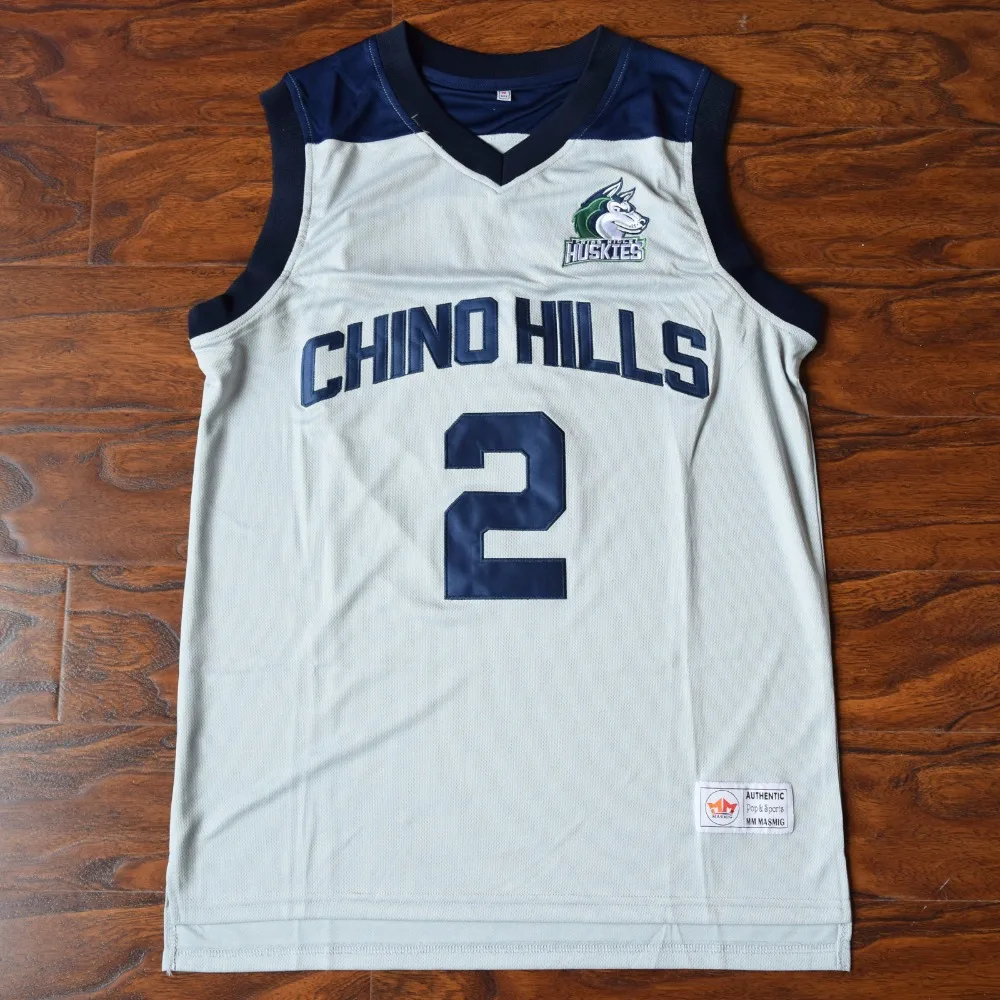 MM MASMIG Lonzo Ball 2 Chino Hills High School Basketball Jersey Stitched Gray