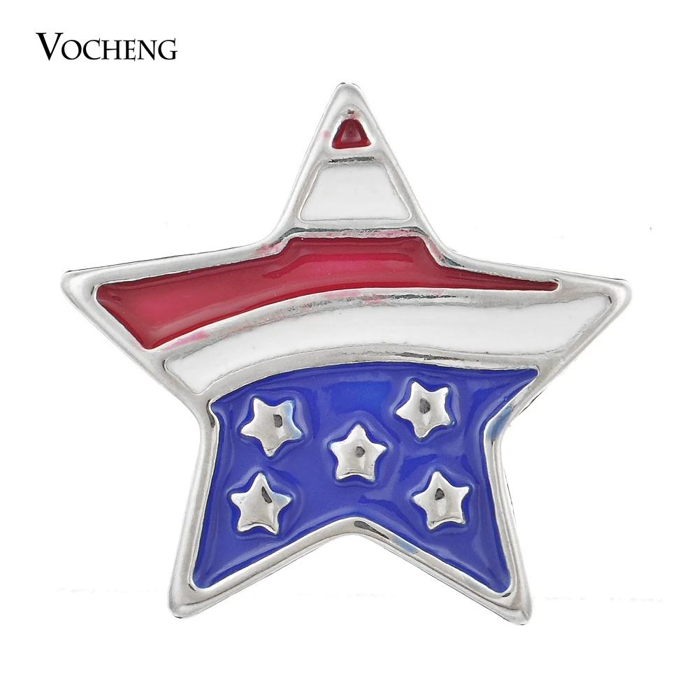 

Wholesale 10PCS/Lot Vocheng Ginger Snaps Jewelry 18mm Five-Pointed Star Style Charms Vn-259*10