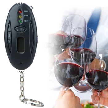 

3 LED Keychain Breath digital Alcohol tester breathalyzer with clock Countdown flashlight function dropshipping