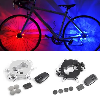 

OUTAD Super Bright Remote Control Cycling Bike Hub Light Waterproof LED Bike Wheel Light Night Warning Rear Front Light