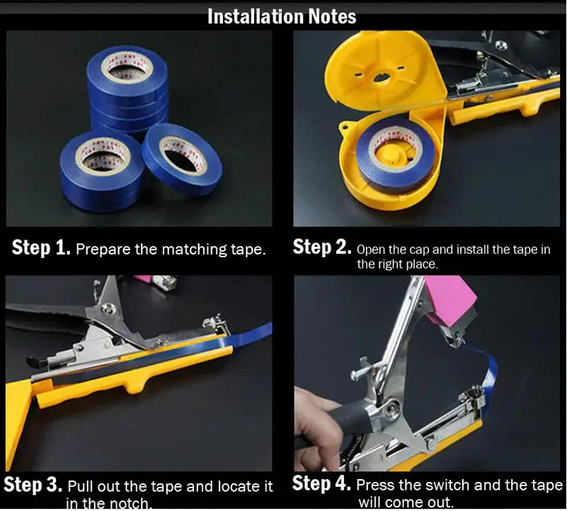 1 компл. Высокое качество Связывание растений Tapetool Tapener машина Tapener стволовых обвязок упаковка для овощей горшках садовые инструменты