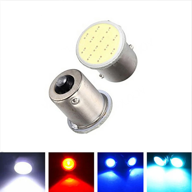 

2017 2pcs Super White Cob p21w led 12SMD 1156 ba15s 12v Bulb RV Trailer Truck Car Styling Light Parking Auto led Car lamp