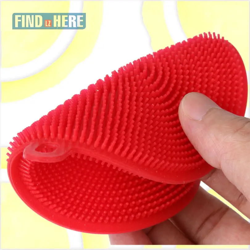 

Cleaning Brush Silicone Flexible Round Shape Washing Scouring Pad for Dish Blow Vegetable Dinnerware Scrubbing Tools