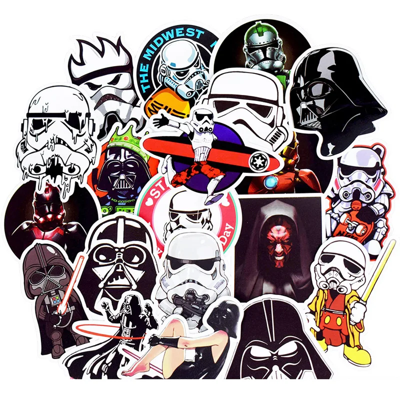 

50Pcs Star Wars Stickers For Motorcycle Skateboard Snowboard Laptop Suitcase Car Accessories Mixed Anakin Skywalker Stickers