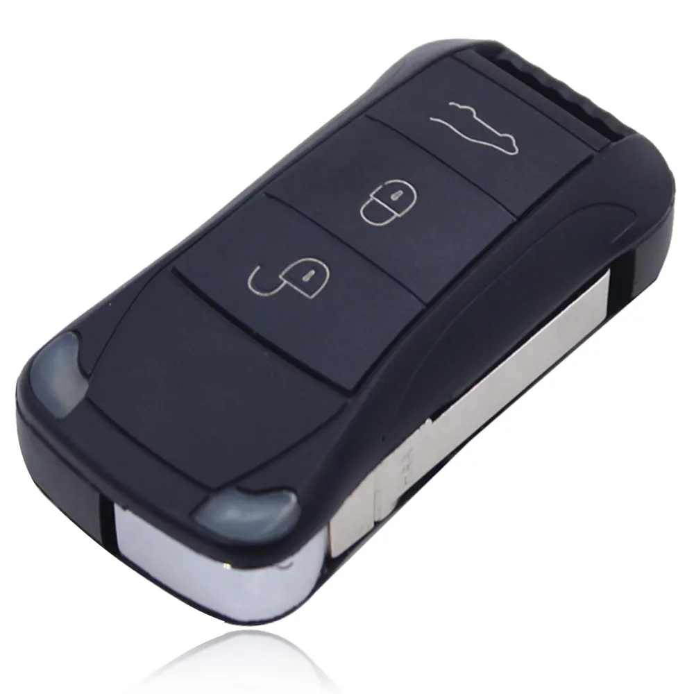 KEYYOU Замена дистанционного Флип Складной Корпус для автомобильного ключа чехол 3 кнопки для Porsche Cayenne 2010 2009 2008 2003 2004 2005 2006 ключ
