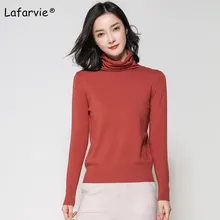 Lafarvie Autumn Winter Cashmere Blended Sweater Female Pullover Turtleneck Sweater Women Solid Color Pull Femme Knitted Jumper