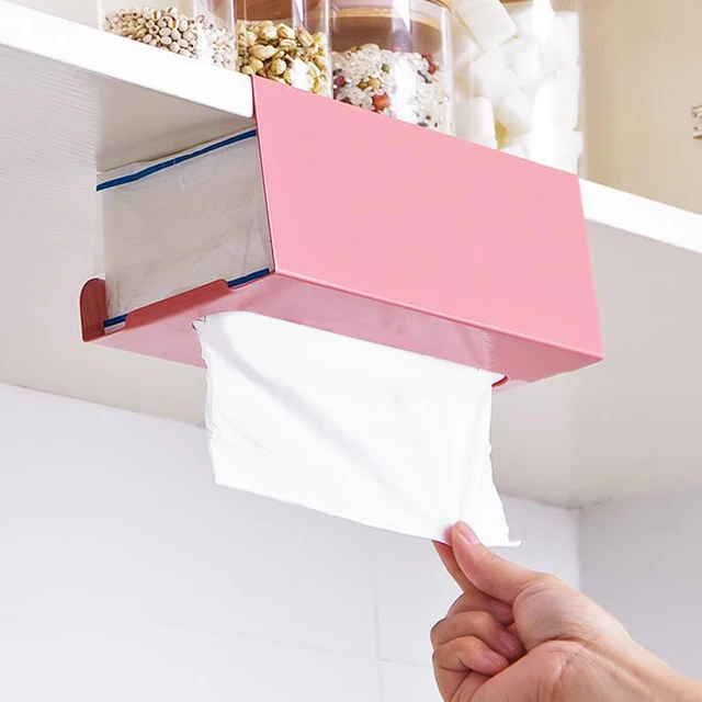 Best Price New Iron Kitchen Tissue Holder Hanging Bathroom Toilet Roll Paper Holder Towel Rack Kitchen Cabinet Door Hook Holder