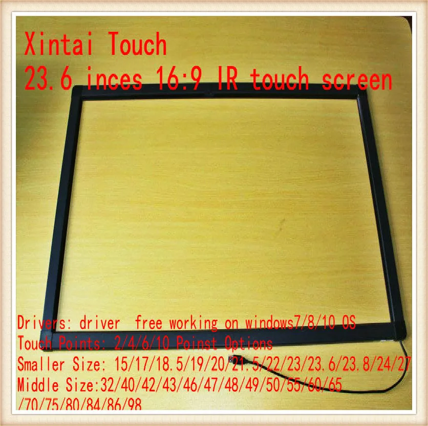 23.6 inch 6 touch points IR touch frame  with glass  fast shipping