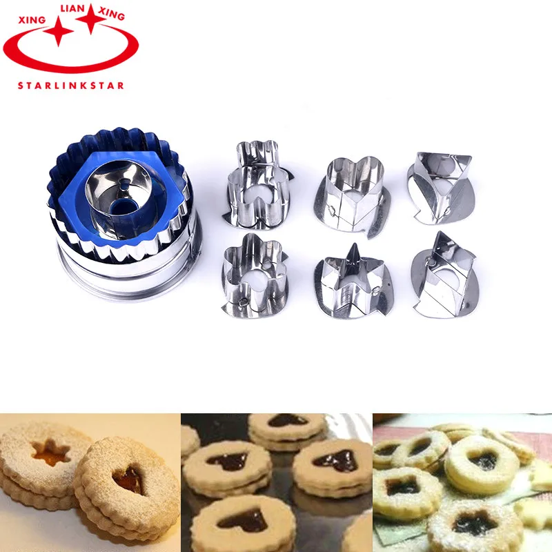 Buy 7Pcs/Set DIY Biscuit Cookie Cutters Stainless Steel Different Shape Fondant