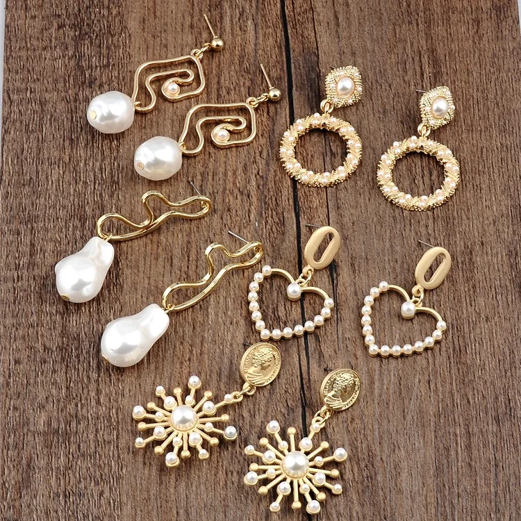 

2019 Simple Drop Earring Girl Freshwater Dangle Earring Geometry Triangle Long Tassel Drop Earrings Women Fashion Pearl Earrings