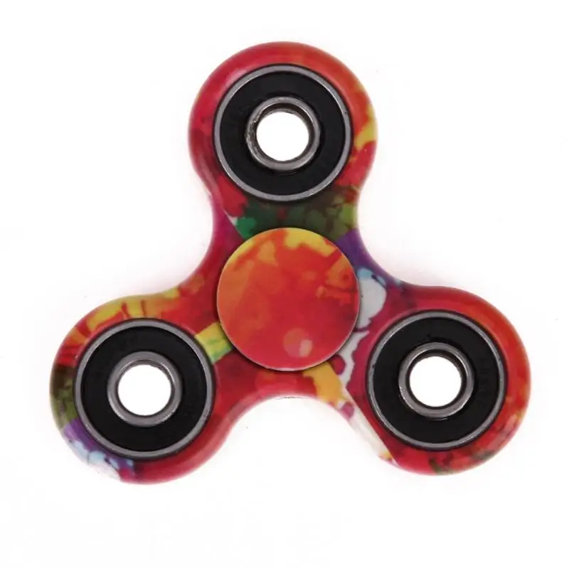 Детский красочный Tri-Spinner Fidget Toy Дети EDC сенсорная рука Спиннер против стресса успокаивающий палец Спиннеры для аутизма и СДВГ