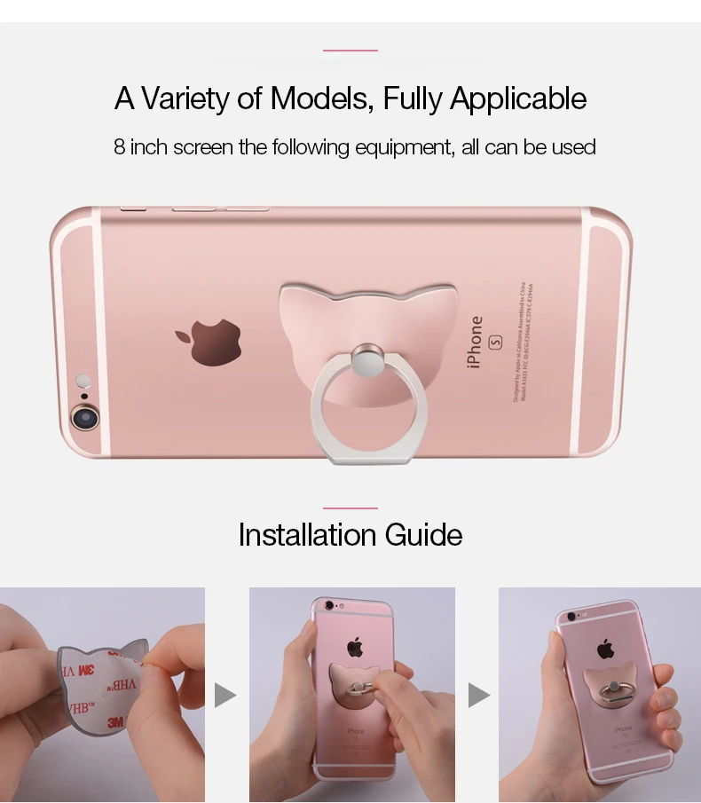 CAFELE Finger Ring Mobile Phone Universal Cat Stand Holder For iPhone X 8 7 6 SE Huawei P20 Xiaomi Samsung S9 S8 All Smart Phone (21)