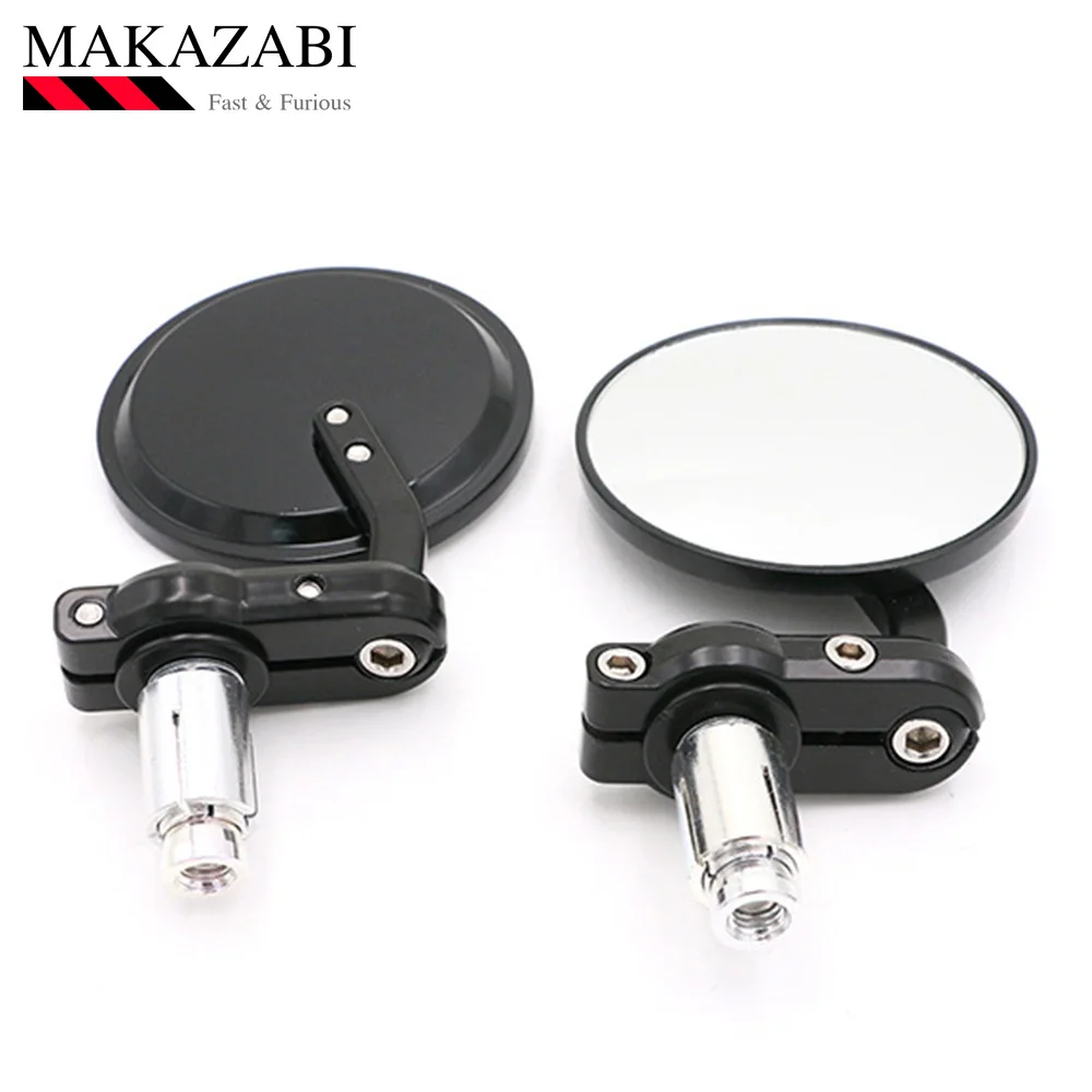 Мотоцикл 3 &quotКруглый 7/8&quot Ручка Бар Конец Зеркала для Harley Honda Suzuki Yamaha Cafe Racer