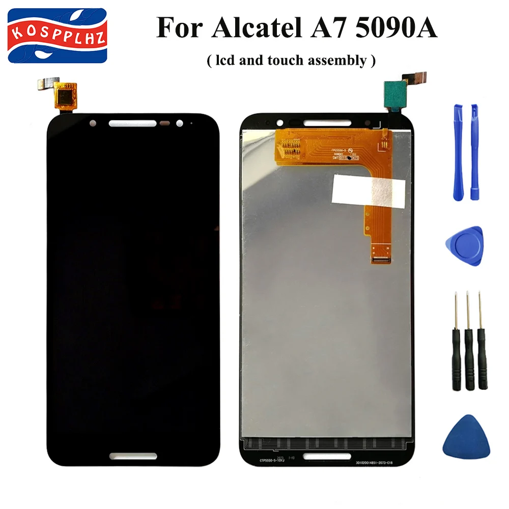 

K0SPPLHZ For Alcatel A7 5090 OT5090 5090Y 5090A LCD Display+Touch Screen Digitizer Assembly Replacement 1920X1080 5.5 in +tools