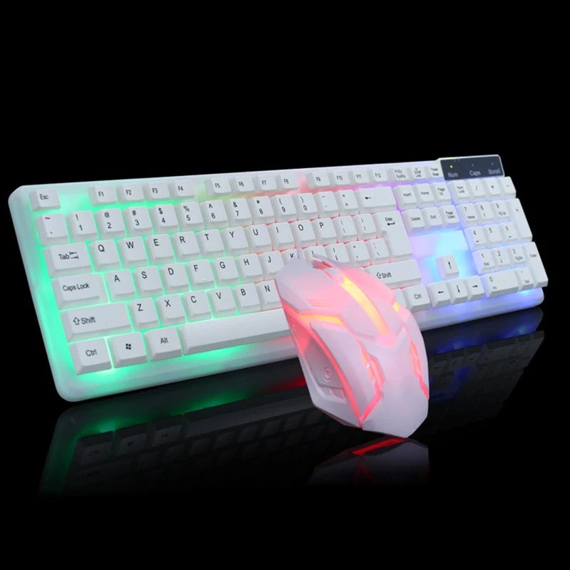 Цветной светодиодный USB проводной ПК с подсветкой радужная игровая клавиатура
