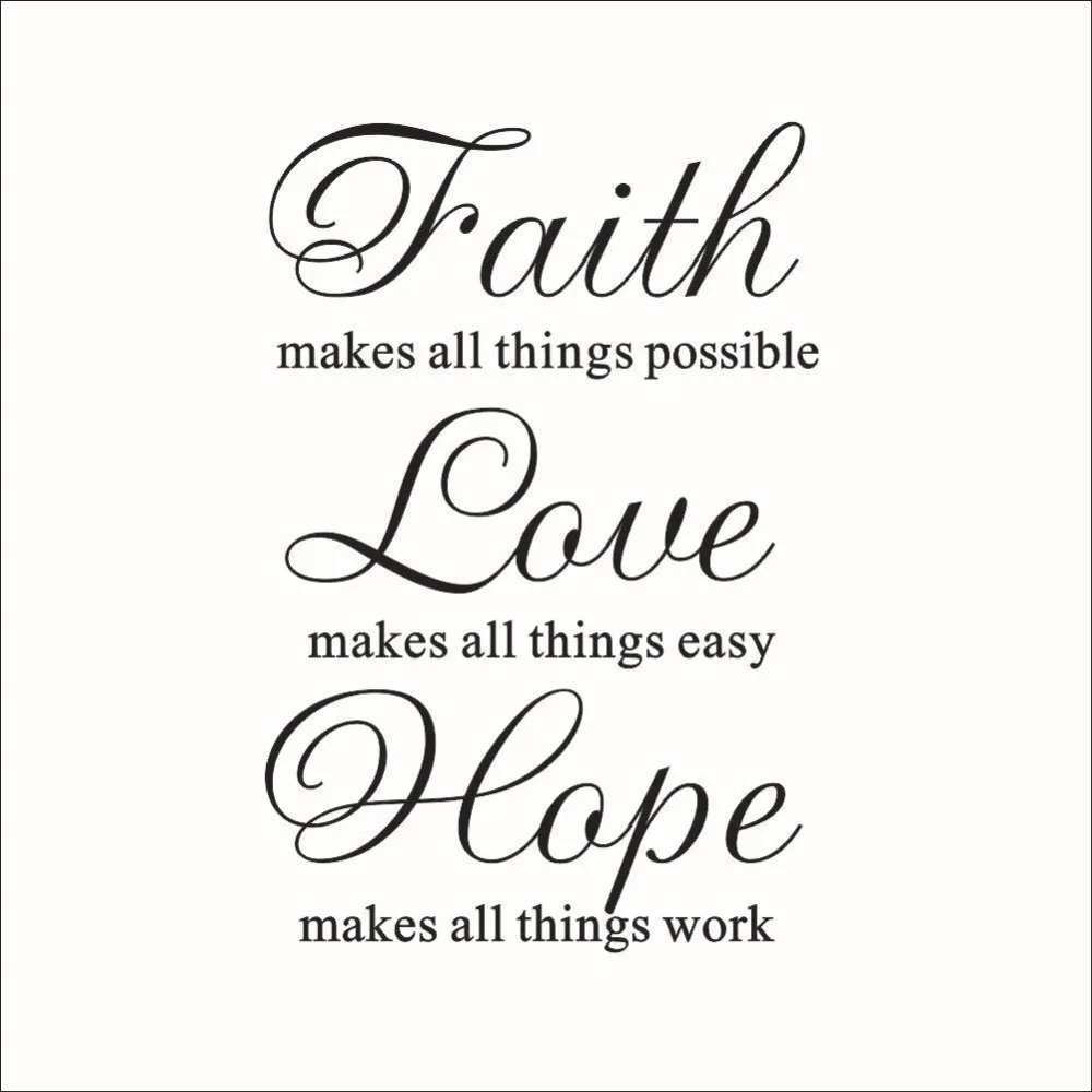 Liefde Hoop Geloof Citaat Vinyl Wall Art Decal decor Liefde Hoop Geloof Citaat Vinyl Wall Art Decal decor