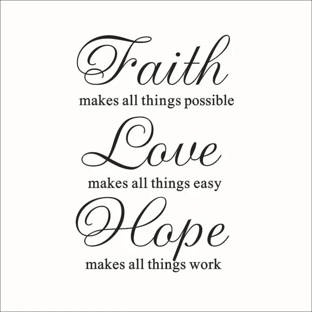 liefde hoop geloof citaat vinyl wall art decal decor sticker