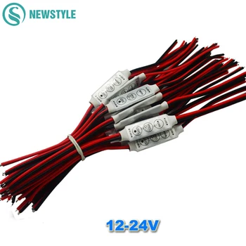 

20pcs/lot DC12V 24V Mini Brightness Dimmer LED Controller 3 Keys 6A to Control SMD 3528 5050 5630 Single Color LED Strip Light