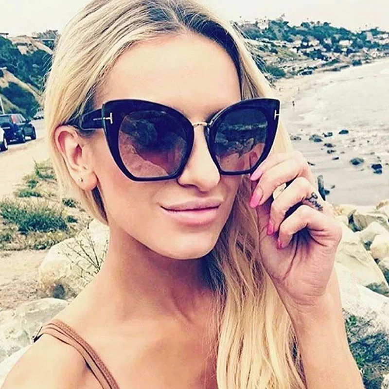 

New 2019 Fashion Brand Cat Eye TOM Sunglasses Women Designer Vintage Square Frame Sun Glasses Female Eyewear Shades Oculos UV400