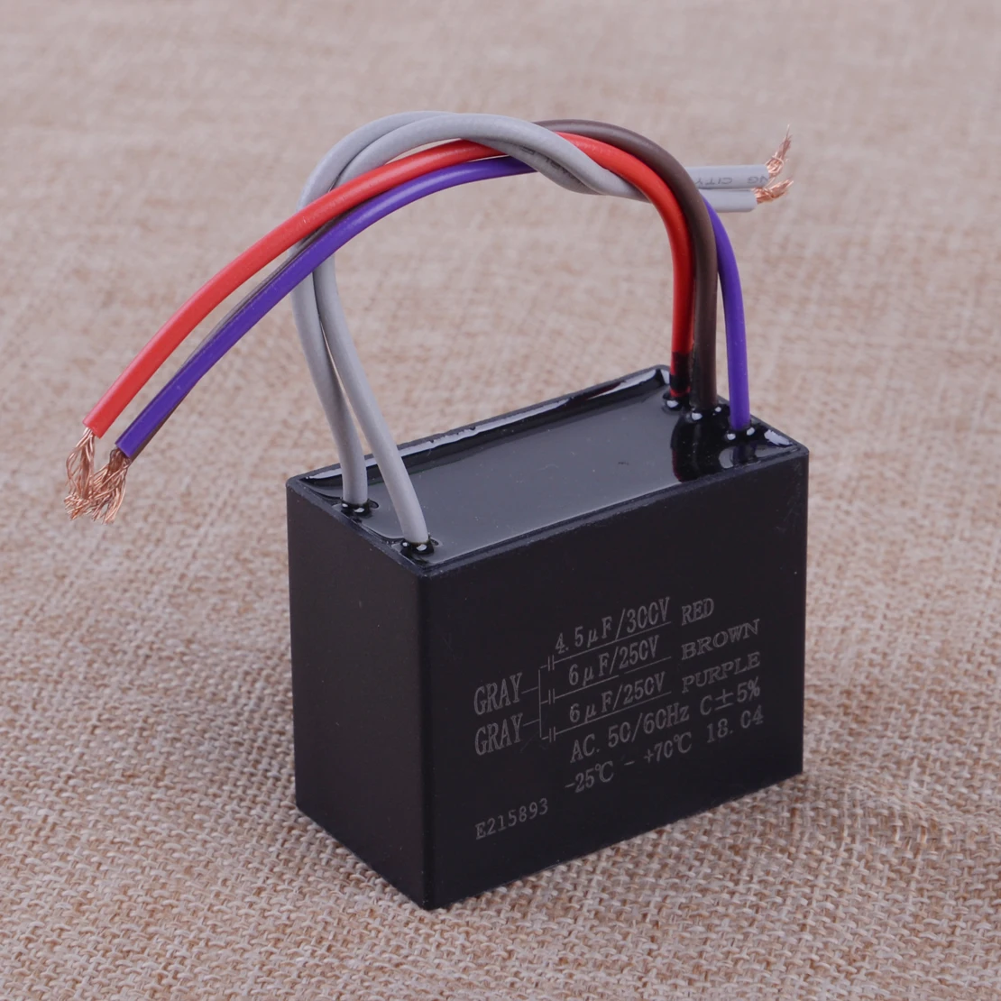Letaosk High Quality Black Plastic Ceiling Fan Capacitor