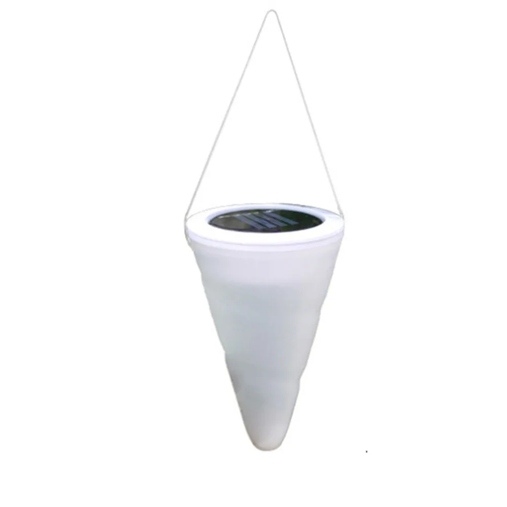 

Solar Power Cone Shape LED Portable Hanging Lamp Outdoor Courtyard Small Chandelier Light Balcony Garden Lawn Lamp Decoration
