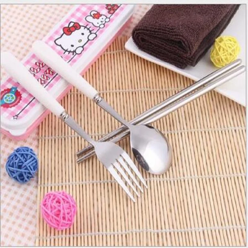  Dinnerware Tableware Lunch Set Cute Kawaii Hello Kitty Porcelain Baby's Kindergarten - 32668223481