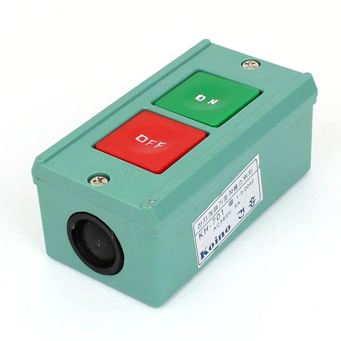 

UXCELL Ac 380V 5A Panel Mount Red Off Green On Latching Waterproof Push Button Switch
