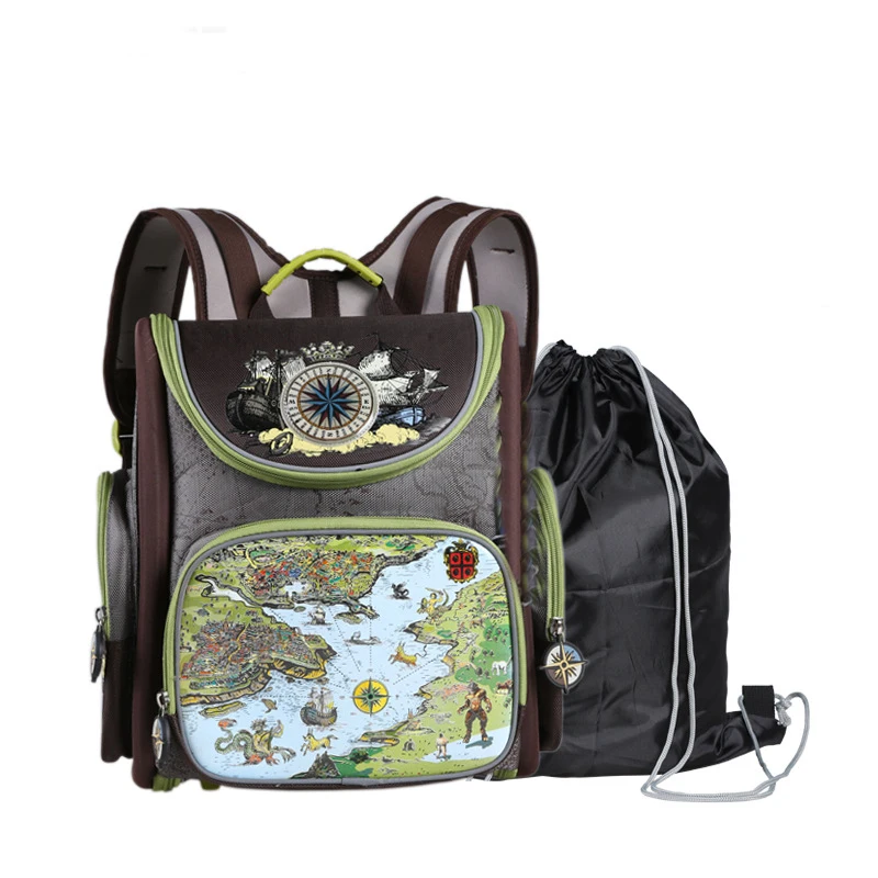 Children s Backpack School Bags for Boys Military Theme Racing Cars Printed EVA Waterproof Folded Orthopedic