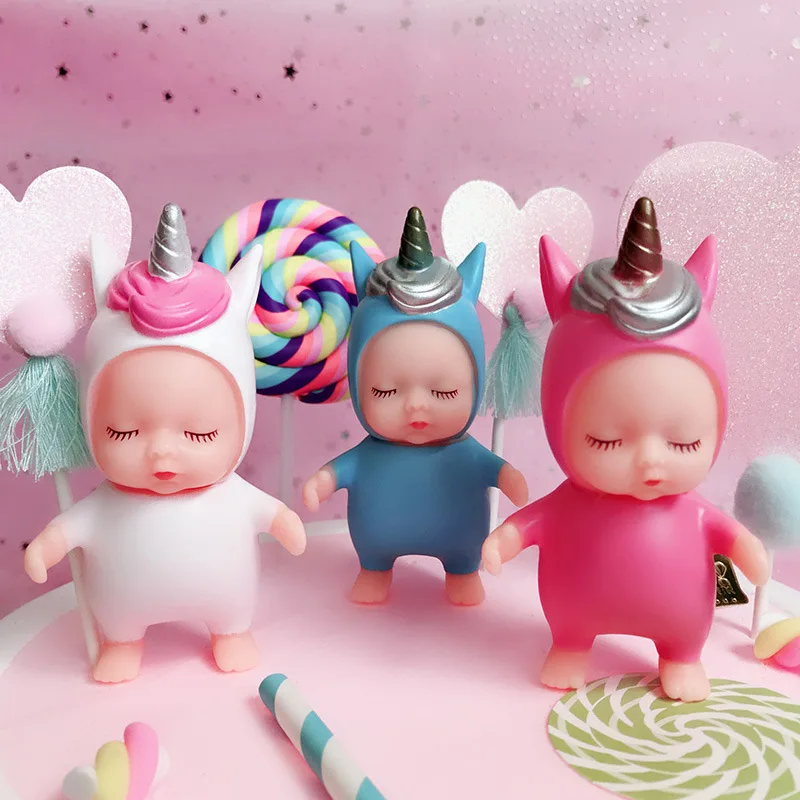 Unicom ручная работа 9 см LOLs кукла Playmate Милая Спящая креативное украшение торта