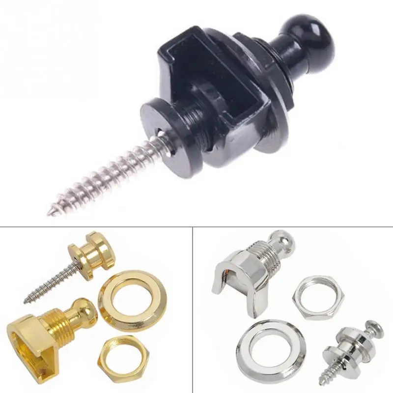 

1 Pc CR Round Chrome Head Guitar Strap Locks System Parts for Electric Guitar Bass Guitar Accessories Black Sliver Gold