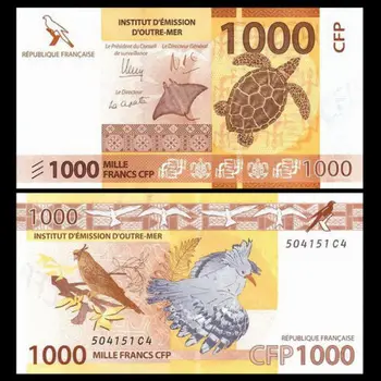 

French Pacific Territories 1000 Francs, 2014, P-6 NEW, UNC, Animal, Original