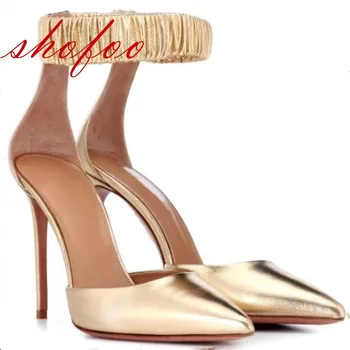 

SHOFOO shoes,Elegant fashion women's shoes, pointed toe pumps, wedding shoes, banquet high-heeled women's shoes.SIZE:34-45