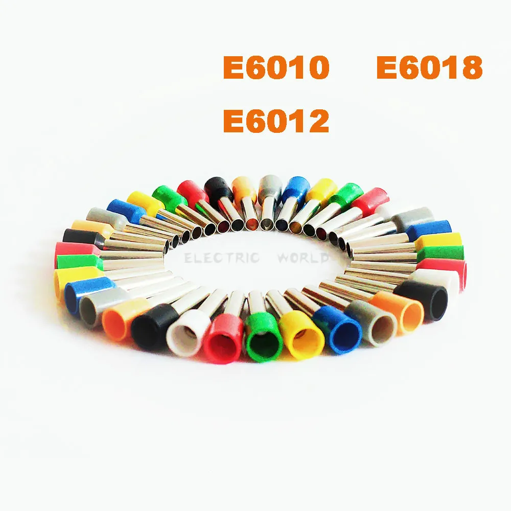 

E6010 E6012 E6018 Tube Insulated cord end terminals 0.5mm Cable Connector wire terminals Insulating Crimp wire Connector
