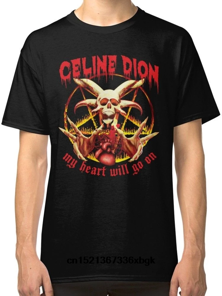 Gildan Fashion Men T Shirt Free Shipping My Heart Will Go On Celline Dion Black Tees Clothing | Мужская одежда