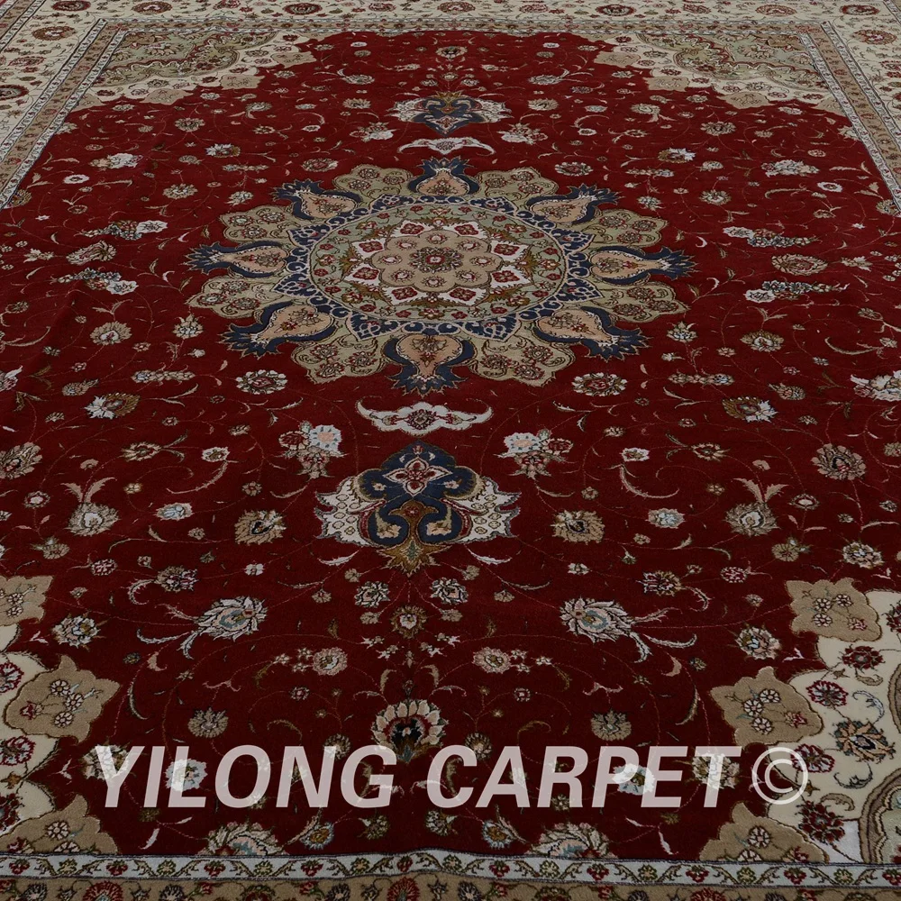 Yilong 9 'x 12' Восточная большая площадь шерстяной ковер ручной работы изысканный