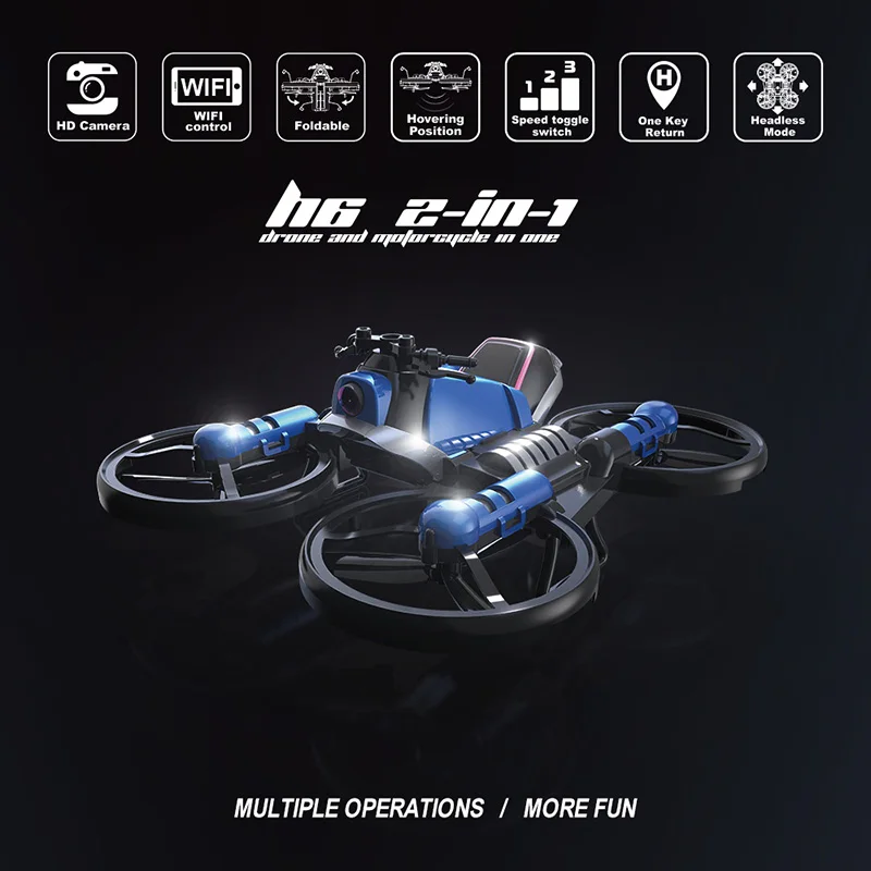 2 в 1 rc вертолет 2,4G rc Квадрокоптер 15 минут Срок службы батареи Дрон с камерой 0.3MP wifi в режиме реального времени Трансмиссия игрушки
