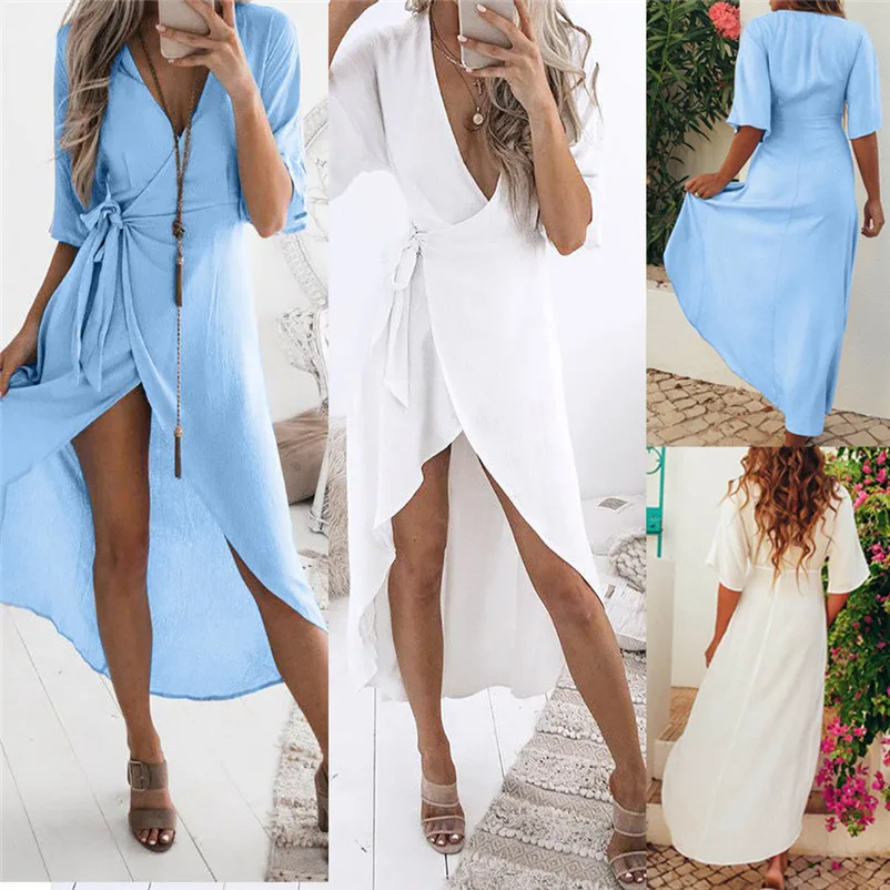HOT sell Fashion summer dress 2018 beach dress Women Boho Casual Long Maxi Evening Party Beach Dress Sundress vestido Y20#N (13)