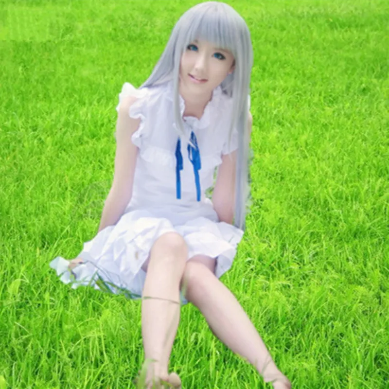 Honma Meiko/маскарадные костюмы для косплея белое платье японская одежда ANOHANA
