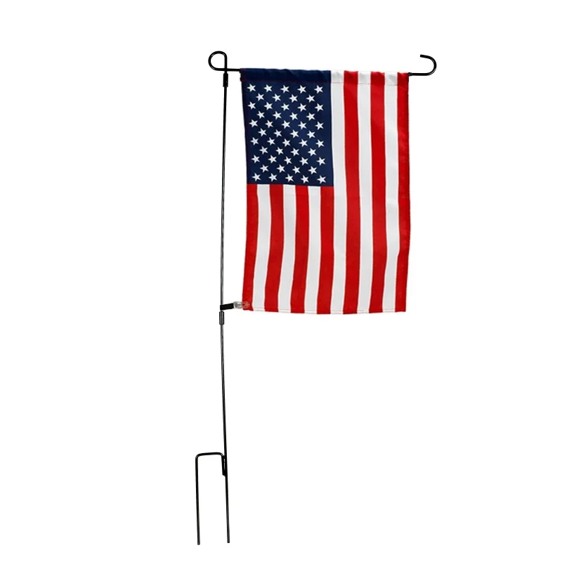 

37x18 Inch Garden Flag Stand Iron Thickened Lengthened July 4th Independent Day Flagpole Flags Holder Yard Decorate Accessories