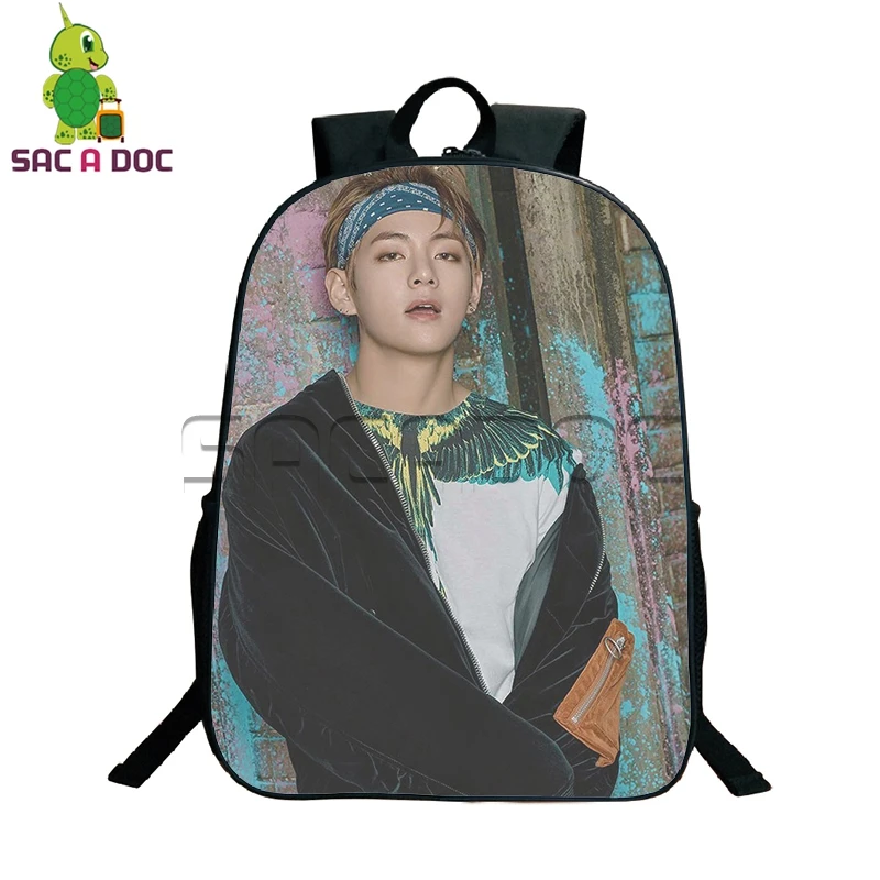

Korean Women Men Backpack Teenage Boys Girls Fashion BTS Bangtan Boys School Bags Kpop SUGA V JIMIN Printing Travel Backpack