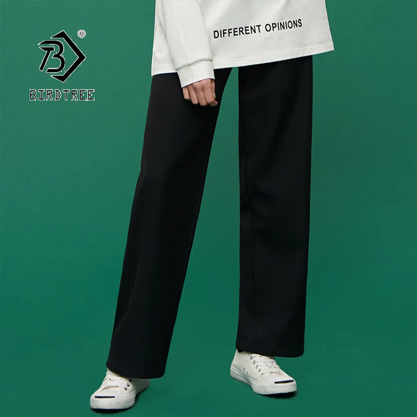 

2019 Chic Summer Women's Straight Pants Fashion Loose Simple Casual Wide Leg Korean Style Female Black Suit Trousers B96514D